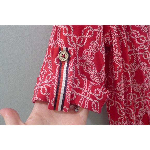Tommy Hilfiger Nautical Rope Print Romper - Red M - Picture 3 of 10